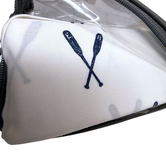 Eddie Bauer Twin Sheet Set Navy Blue Oars Nautical Print 100% Cotton Percale NWT - Picture 8 of 8